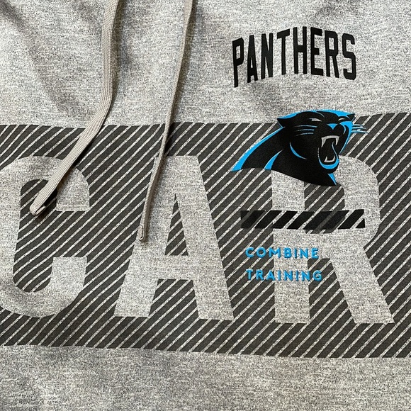 Panthers NFL Combine Training Size Large Hoodie Pop Over Gray - Picture 5 of 16